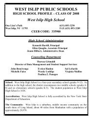 WEST ISLIP PUBLIC SCHOOLS - the West Islip School District