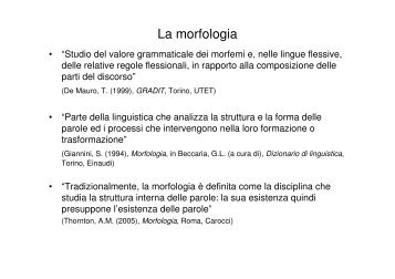 La morfologia - grandionline.net