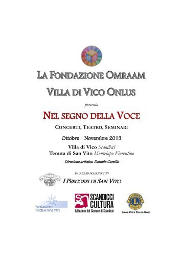 Programma Festival Nel Segno della Voce - Daniele Garella Official ...