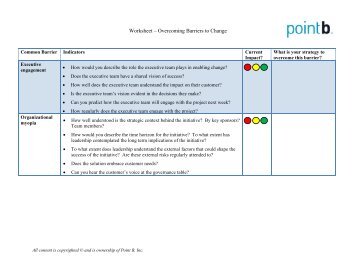 Worksheet â Overcoming Barriers to Change - IPMA