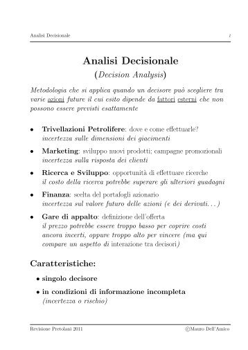 Analisi Decisionale