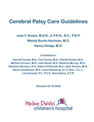 Cerebral Palsy Care Guidelines - Helen DeVos Children's Hospital