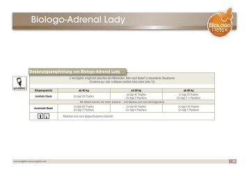 Dosierungsempfehlung von Biologo-Adrenal Lady - Entgiften