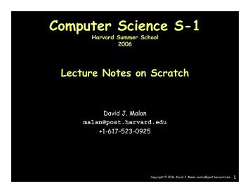 Harvard Scratch Intro Notes (PDF) - Department of Computer Science