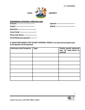 Performance Appraisal Form