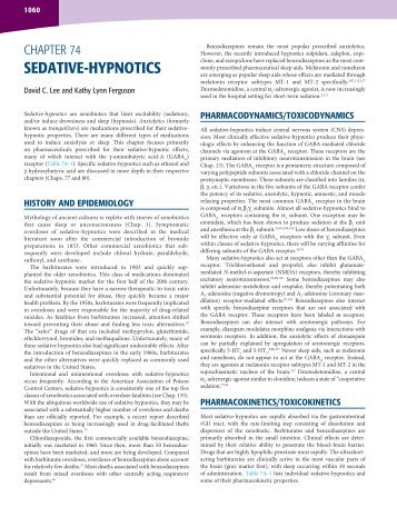 SEDATIVE-HYPNOTICS - Goldfrank's Toxicologic Emergencies