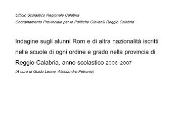 Provincia di Reggio Calabria - anno scolastico 2006-2007 - MPDRC