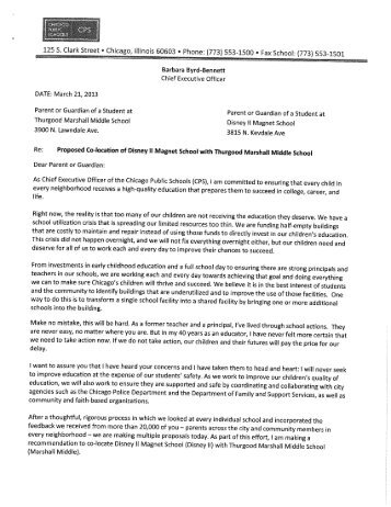 Parent Letter from CPS CEO.pdf - Disney II Elementary Magnet School