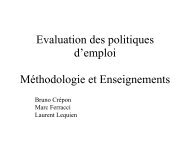 Evaluation des politiques d'emploi Méthodologie et ... - COE