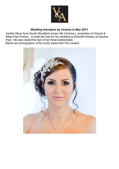 Wedding Hairstyles By Victoria In May 2011 Xanthe Moon From