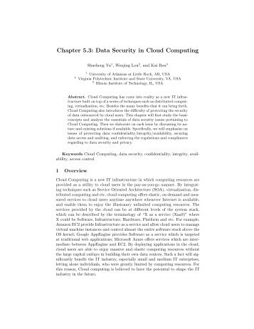 Chapter 5.3: Data Security in Cloud Computing - Complex Networks ...