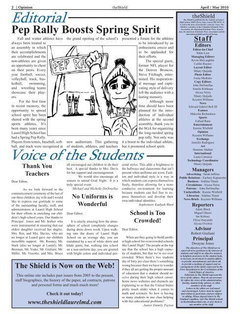 Magazine-Style Front Page 1-RG.indd - Laurel High School's "The ...