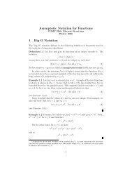 Asymptotic Notation for Functions 1 Big O Notation