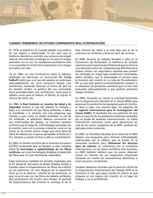 CARTA AL EDITOR DE UN PERIÃDICO CANADIENSE ... - Chrysotile