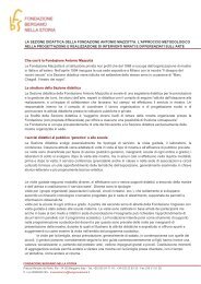 La Sezione didattica della Fondazione Antonio Mazzotta. L ...