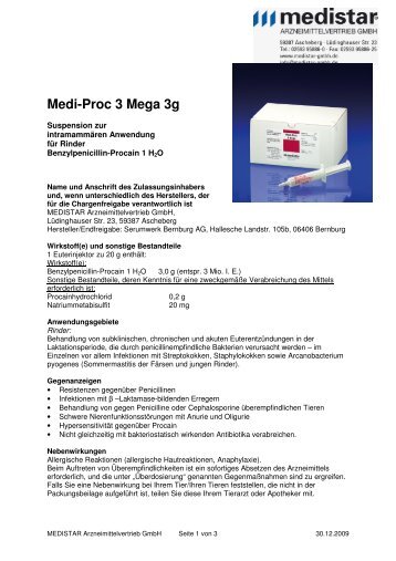 Medi-Proc 3 Mega 3 g - MEDISTAR Arzneimittelvertrieb GmbH