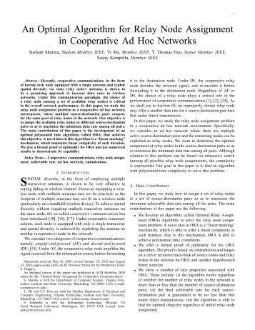 An Optimal Algorithm for Relay Node Assignment in Cooperative Ad ...