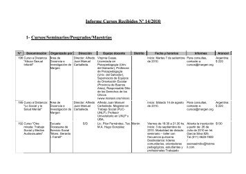 Informe Cursos Recibidos NÂº 14/2010 1 - Colegio de Asistentes ...