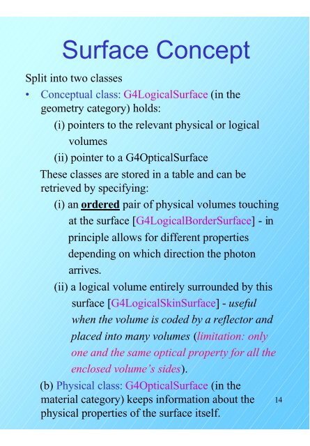 Optical Photon Processes in GEANT4 - Cern