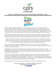 Policy / Agreement for the Use of Parks Make Life Better!® Logo