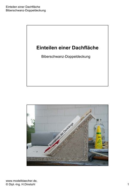 05. Einteilen einer DachflÃ¤che Biberschwanz ... - Modelldaecher