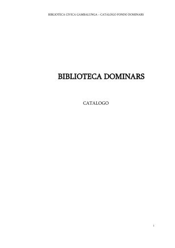 BIBLIOTECA DOMINARS - Biblioteca Gambalunga