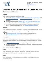 course accessibility checklist - The Center for Teaching and Learning