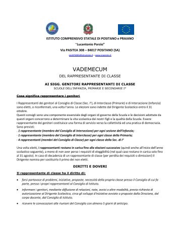 Vademecum del Rappresentante di classe - Infanzia ... - Icsporzio.it