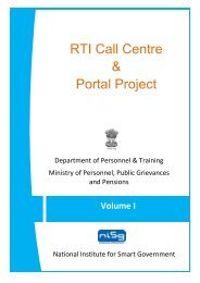 RTI Call Centre & Portal Project - Right to Information Act