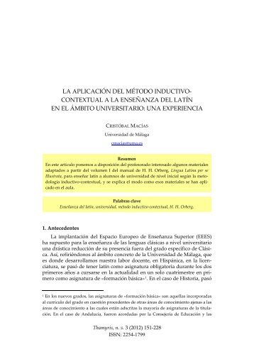 LA APLICACIÃN DEL MÃTODO INDUCTIVO ... - de Thamyris