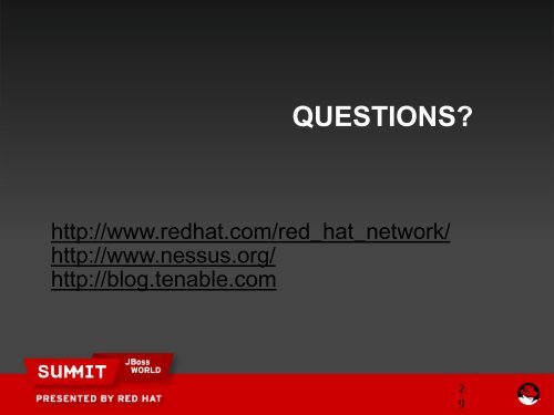 Nessus + RHN Satellite - Red Hat Summit