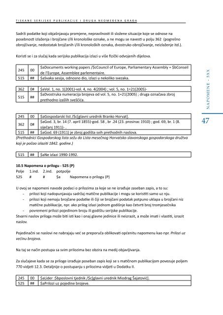 Tiskane serijske publikacije i druga neomeÄena graÄa upute ... - NSK