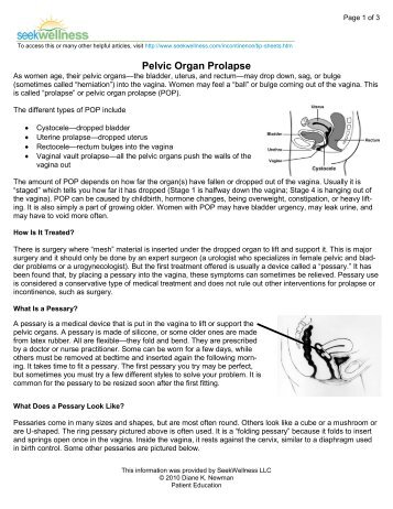 Pelvic Organ Prolapse - Seek Wellness