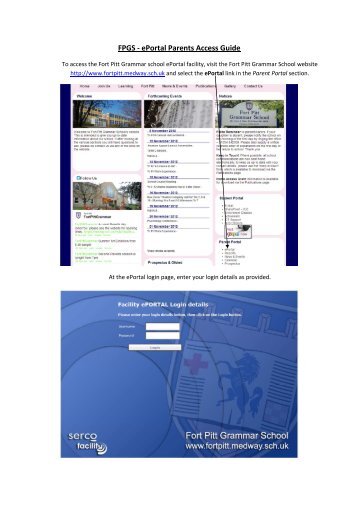 ePortal Parent Access Guide - Fort Pitt Grammar School