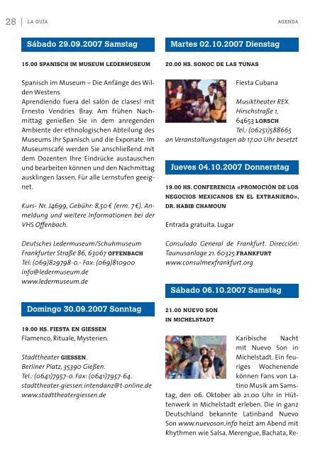 Eventos culturales - La Guía de Frankfurt/RheinMain
