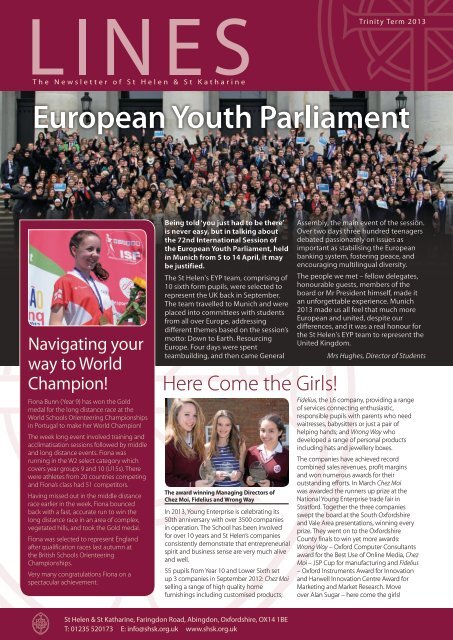 European Youth Parliament - St Helen & St Katharine