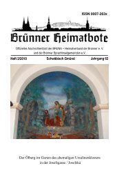 Aus dem Verbandsleben - der Brünner Heimatbote