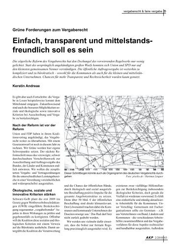 Gesamter Beitrag aus AKP 2/2010 - Kerstin Andreae