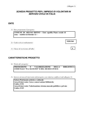 Progetto - Comune di Ariano Irpino