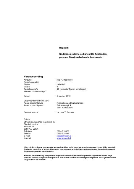 Onderzoek externe veiligheid - Gemeente Leeuwarden