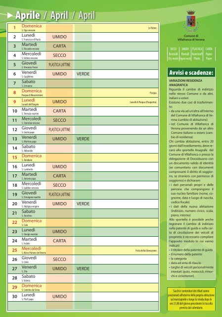 Avvisi e scadenze - Comune di VILLAFRANCA DI VERONA