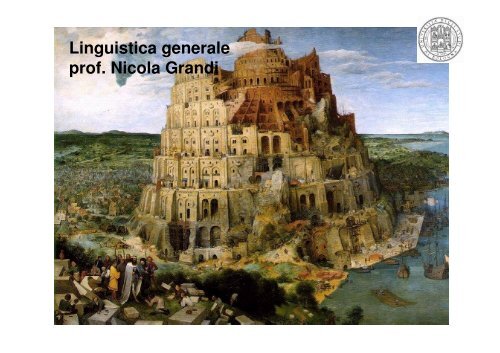 Linguistica generale prof. Nicola Grandi - grandionline.net