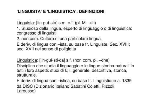 Linguistica generale prof. Nicola Grandi - grandionline.net