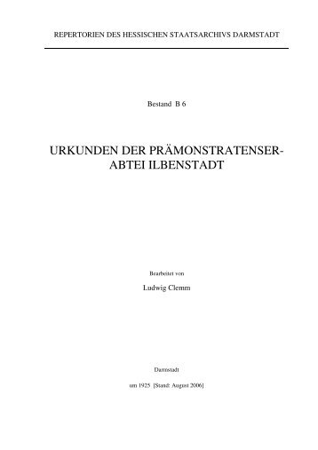 urkunden der prämonstratenser- abtei ilbenstadt - Hessen