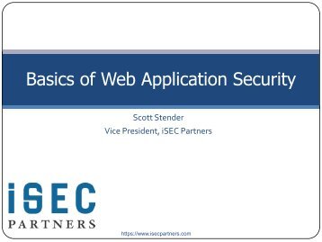 Basics of Web Application Security - IPMA