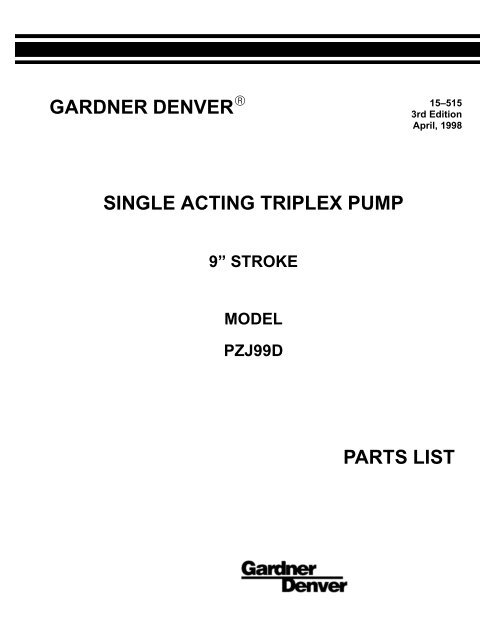 PZ-9 Parts Manual - C & B Pumps and Compressors