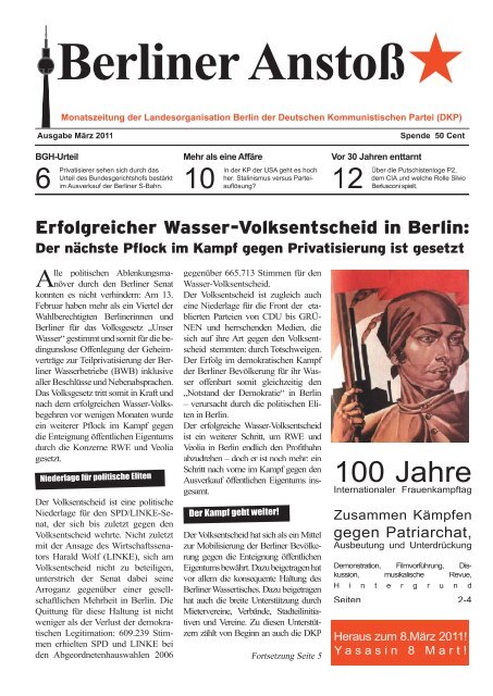 100 Jahre - Berliner AnstoÃ - DKP Berlin