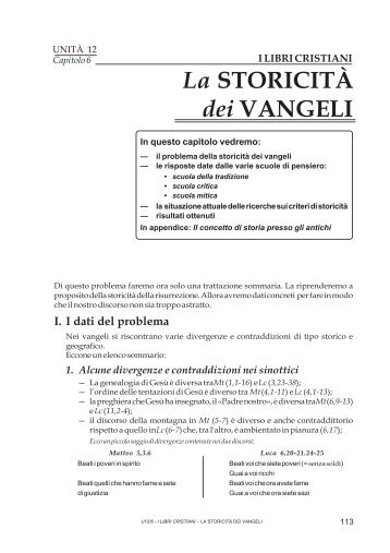 La STORICITÃ dei VANGELI - Didaskaleion