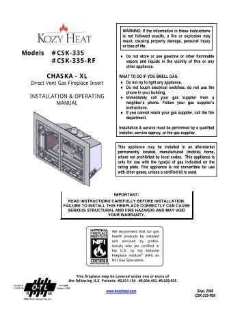 Models #CSK-335 #CSK-335-RF CHASKA - XL - Matchless Stove ...