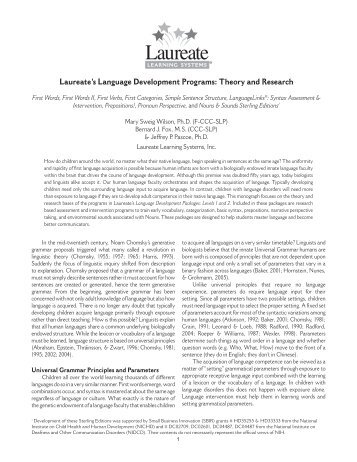 Theory and Research - Laureate Learning Systems